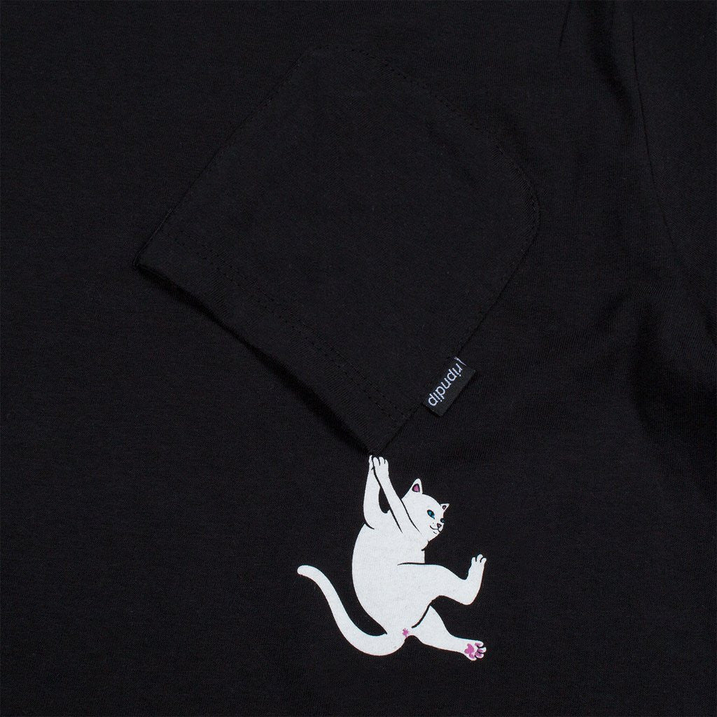 RIPNDIP - Hang In There Men's Pocket Tee, Black - The Giant Peach