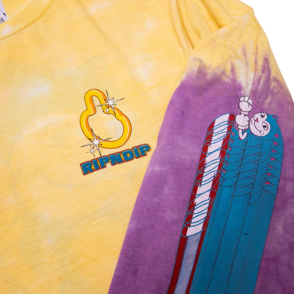RIPNDIP - Nermhog Men's L/S Tee, Multi Tie Dye