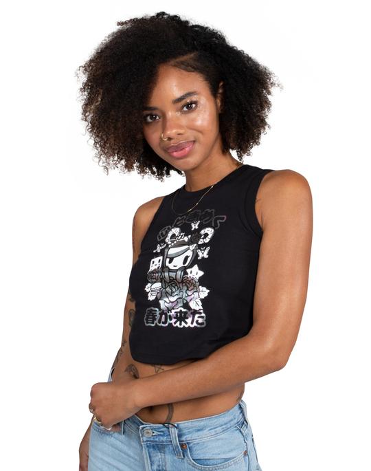tokidoki - Spring Time Women's Cropped Muscle Tee, Black