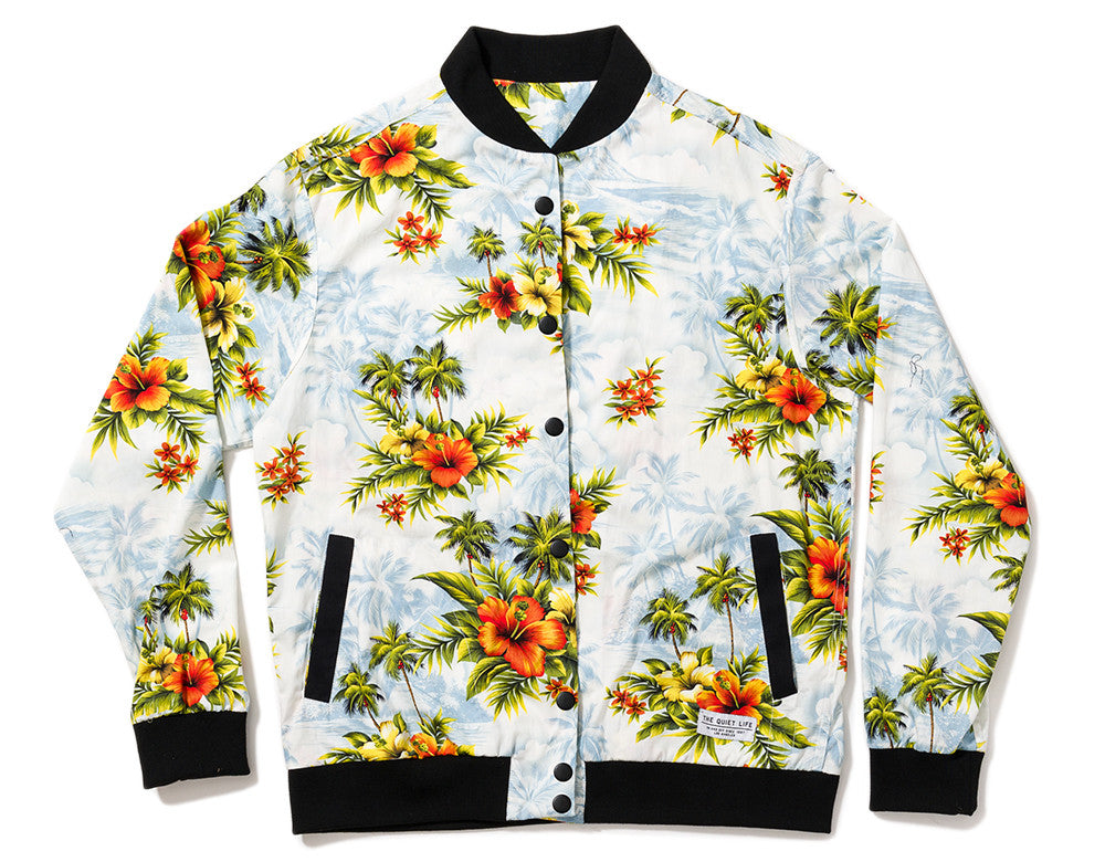 The Quiet Life - Hawaiian Coach Jacket, White/Light Blue - The Giant Peach