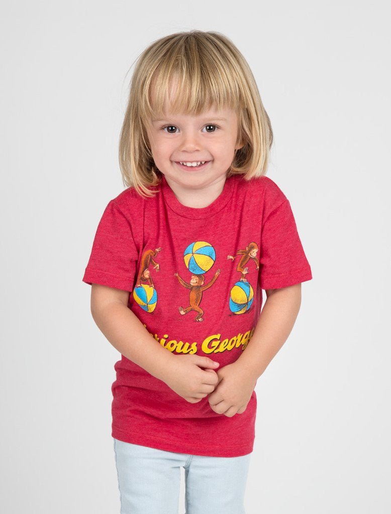 Out Of Print - Curious George Kid's Tee, Red - The Giant Peach
