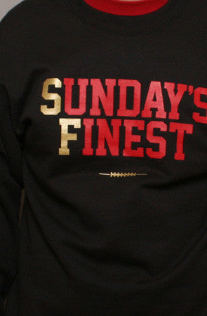 Adapt - Sunday's Finest Crewneck Men's Sweatshirt, Black/Gold - The Giant Peach