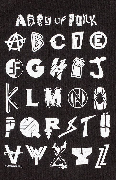 ABC's of Punk Toddler Tee, Black - The Giant Peach