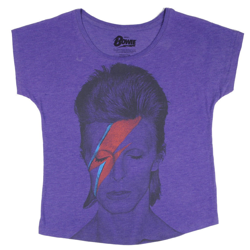 David Bowie - Aladdin Sane Women's Tri-blend Dolman, Purple Rush - The Giant Peach