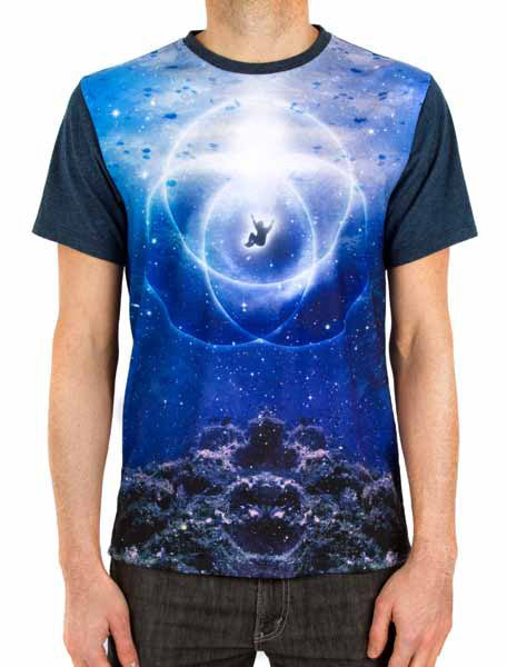 Imaginary Foundation - Aquatic Symbol Men's Panel Tee, Blue - The Giant Peach