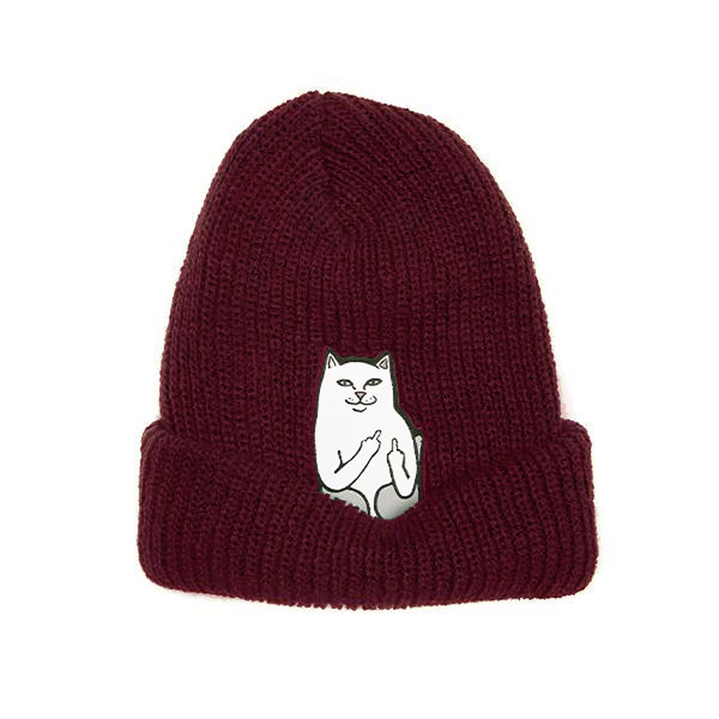 RIPNDIP - Lord Nermal Men's Ribbed Beanie, Burgundy