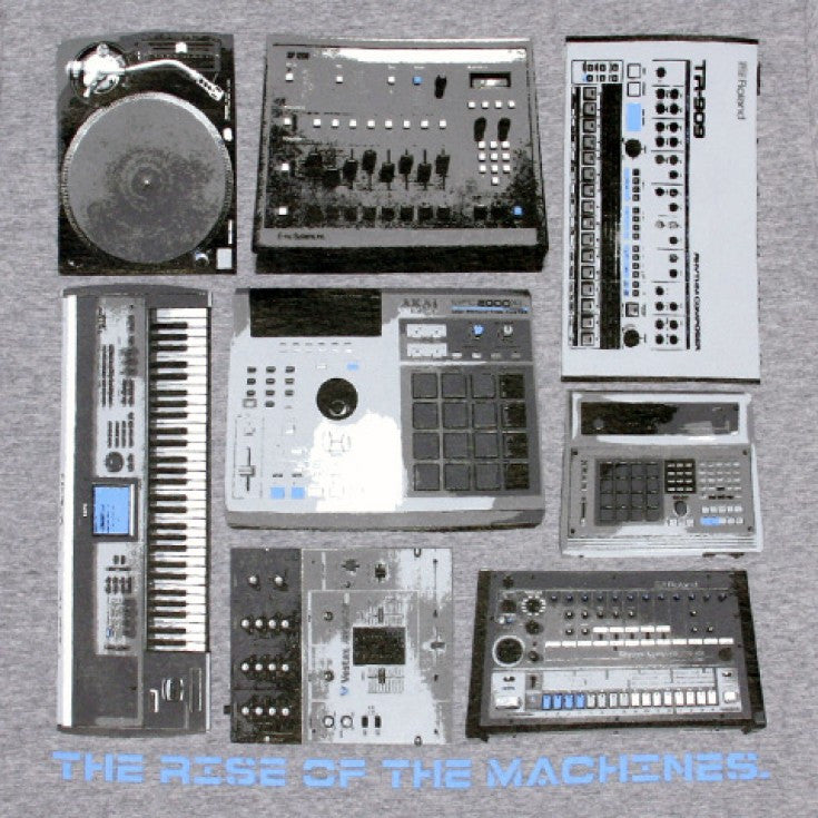 Ongaku - Beat Machines Men's T-Shirt, Heather Grey - The Giant Peach