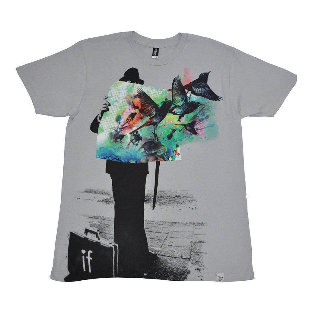 Imaginary Foundation - Birdman Men's Shirt, Silver - The Giant Peach