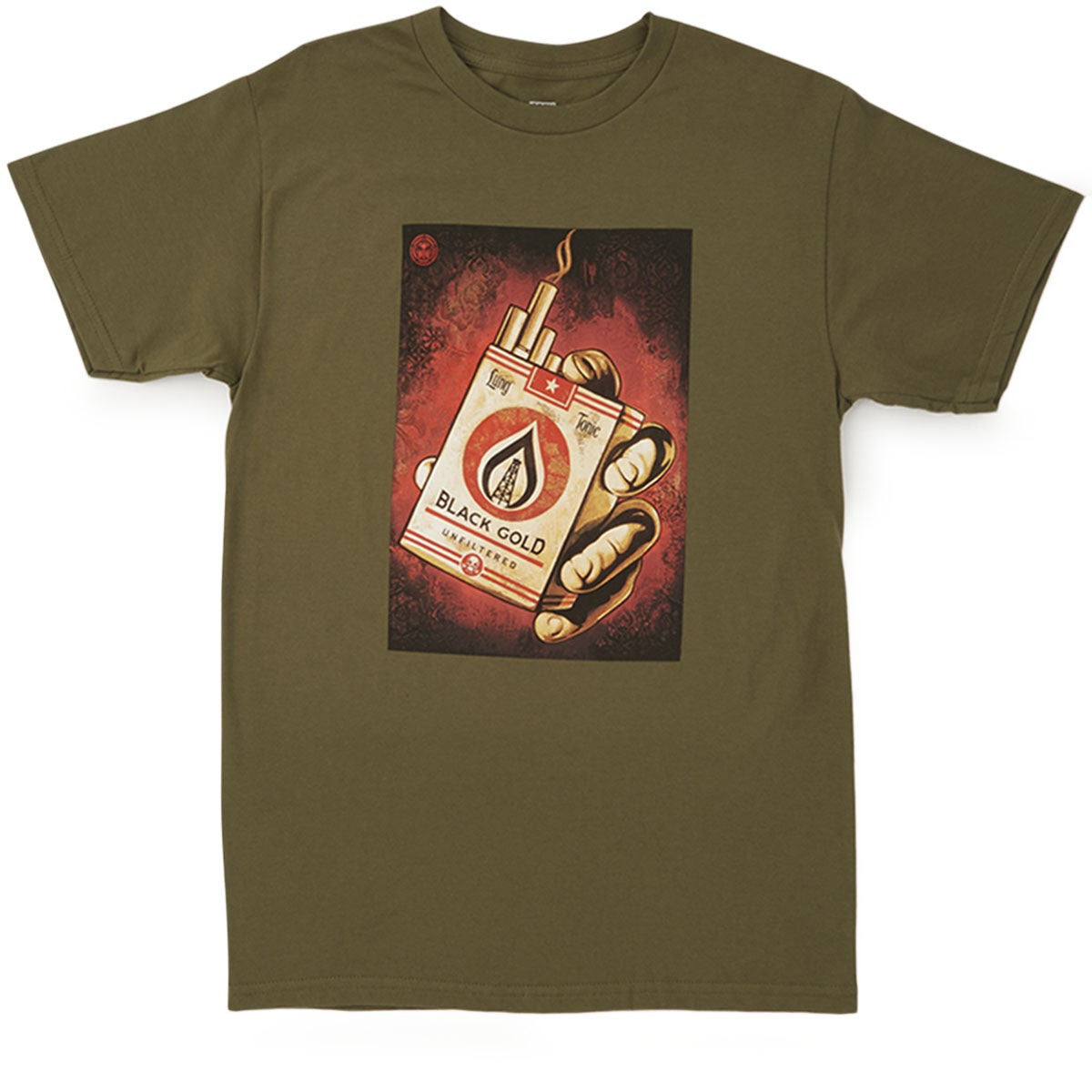 OBEY - Black Gold Military Men's Shirt, Military Olive - The Giant Peach