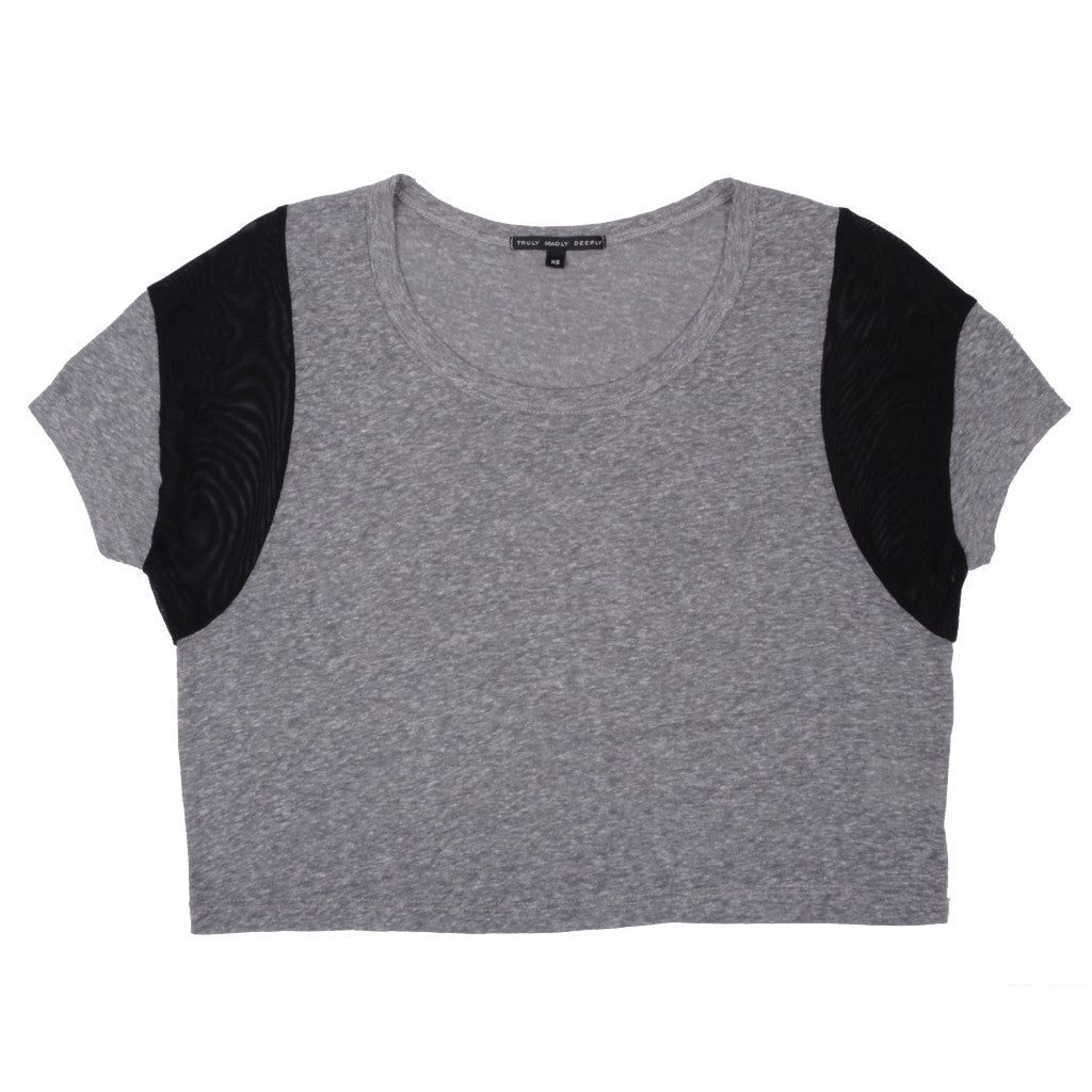 Trends - Borderline Crop Top, Grey/Black - The Giant Peach