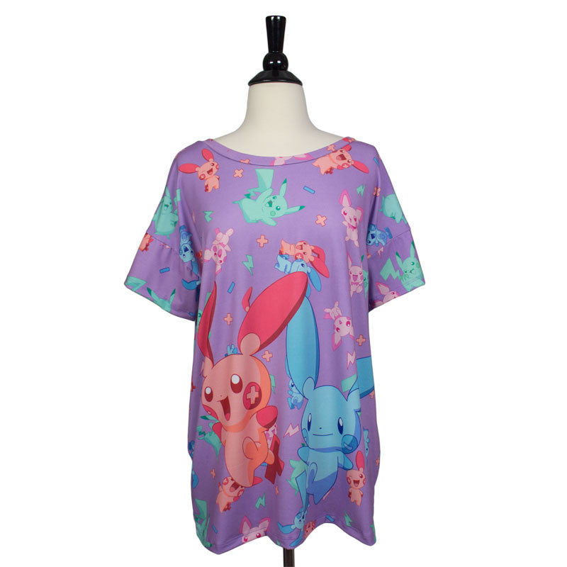 JapanLA x Pokemon - Electric Sparks Reversible Boxy Top - The Giant Peach
