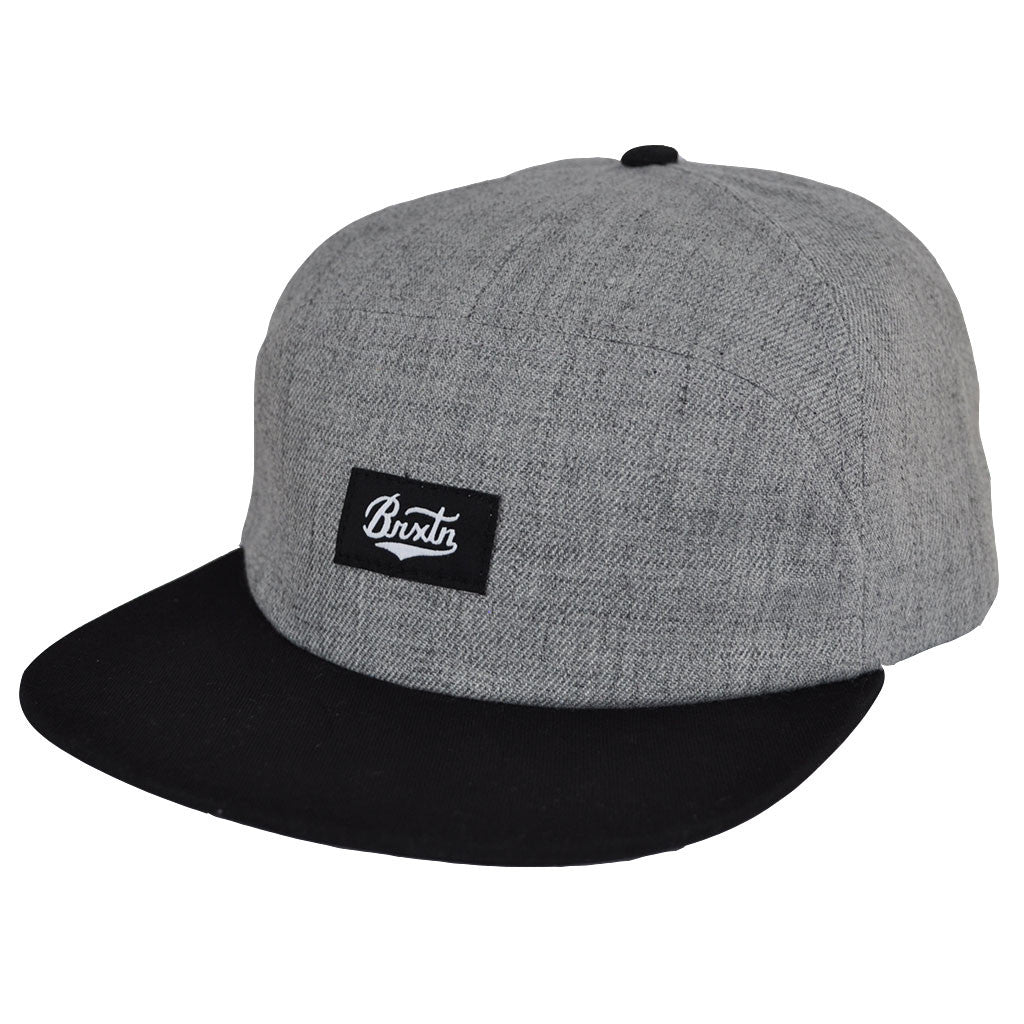 Brixton - Bert 7 Panel Men's Cap, Heather Grey/Black - The Giant Peach