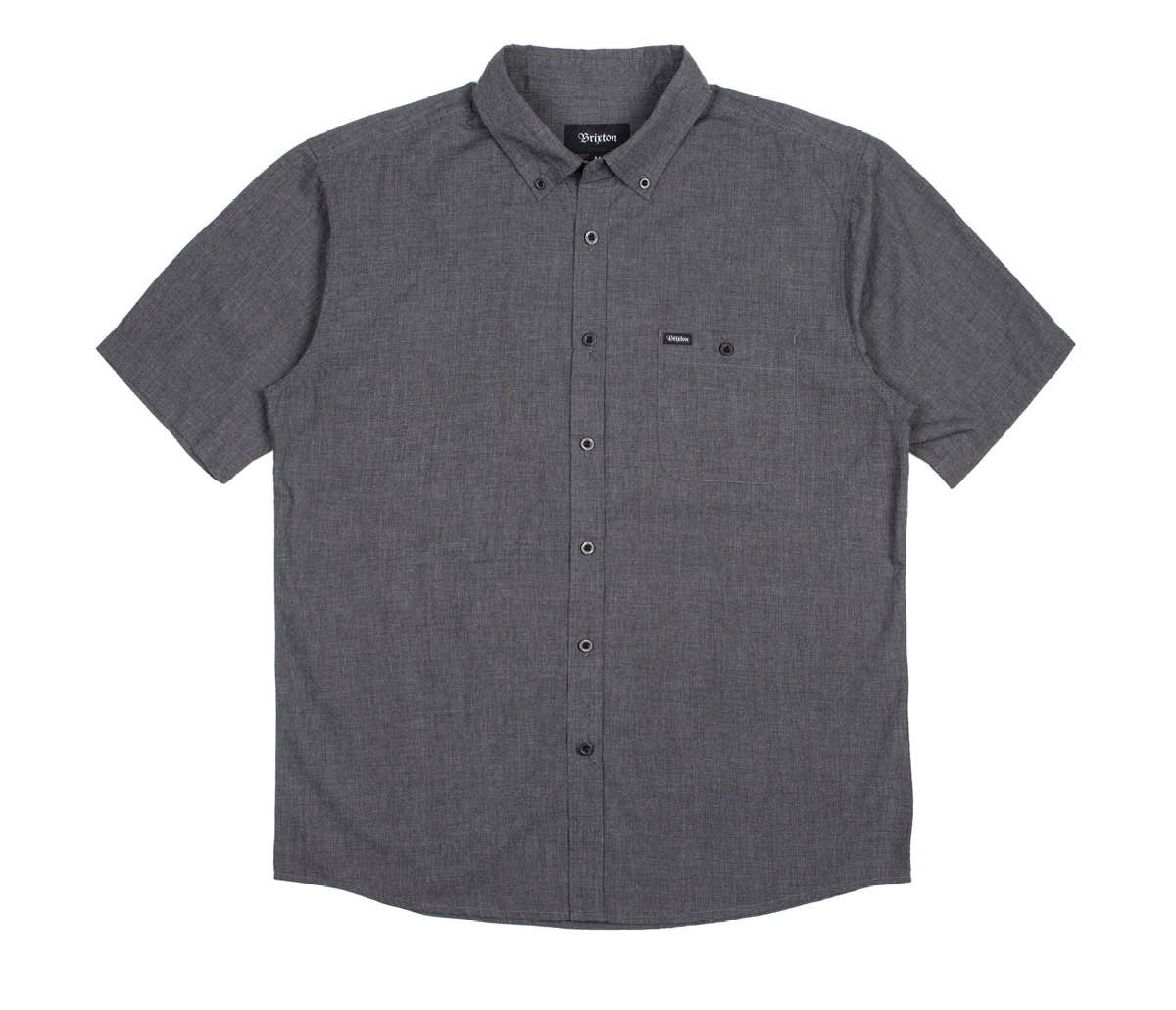 Brixton - Central Men's S/S Woven Shirt, Heather Black - The Giant Peach