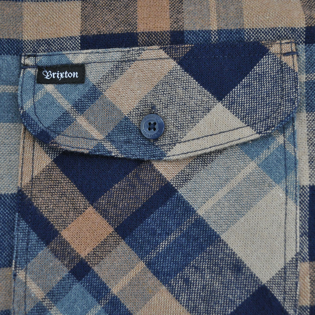Brixton - Flynn Men's L/S Flannel Shirt, Navy/Khaki - The Giant Peach