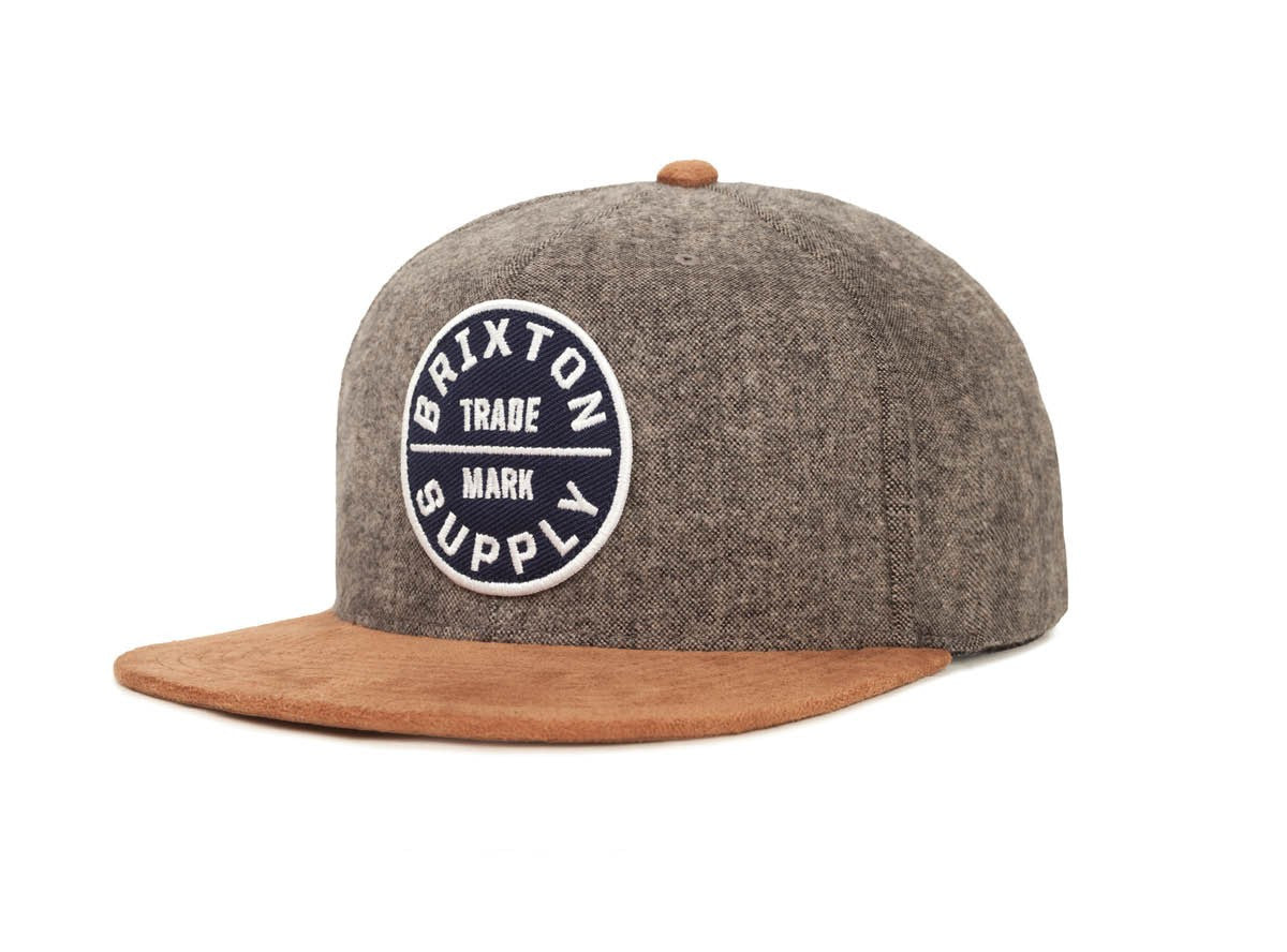 Brixton - Oath III Men's Snapback Hat, Grey/Copper - The Giant Peach