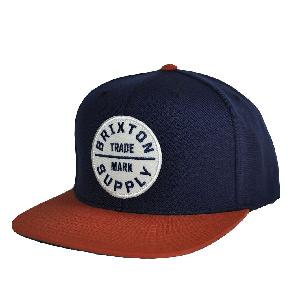 Brixton - Oath III Men's Snapback Hat, Navy/Copper - The Giant Peach