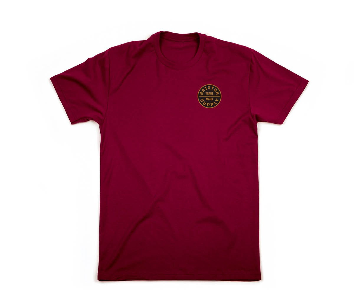 Brixton - Oath Men's S/S Standard Tee, Burgundy/Gold - The Giant Peach
