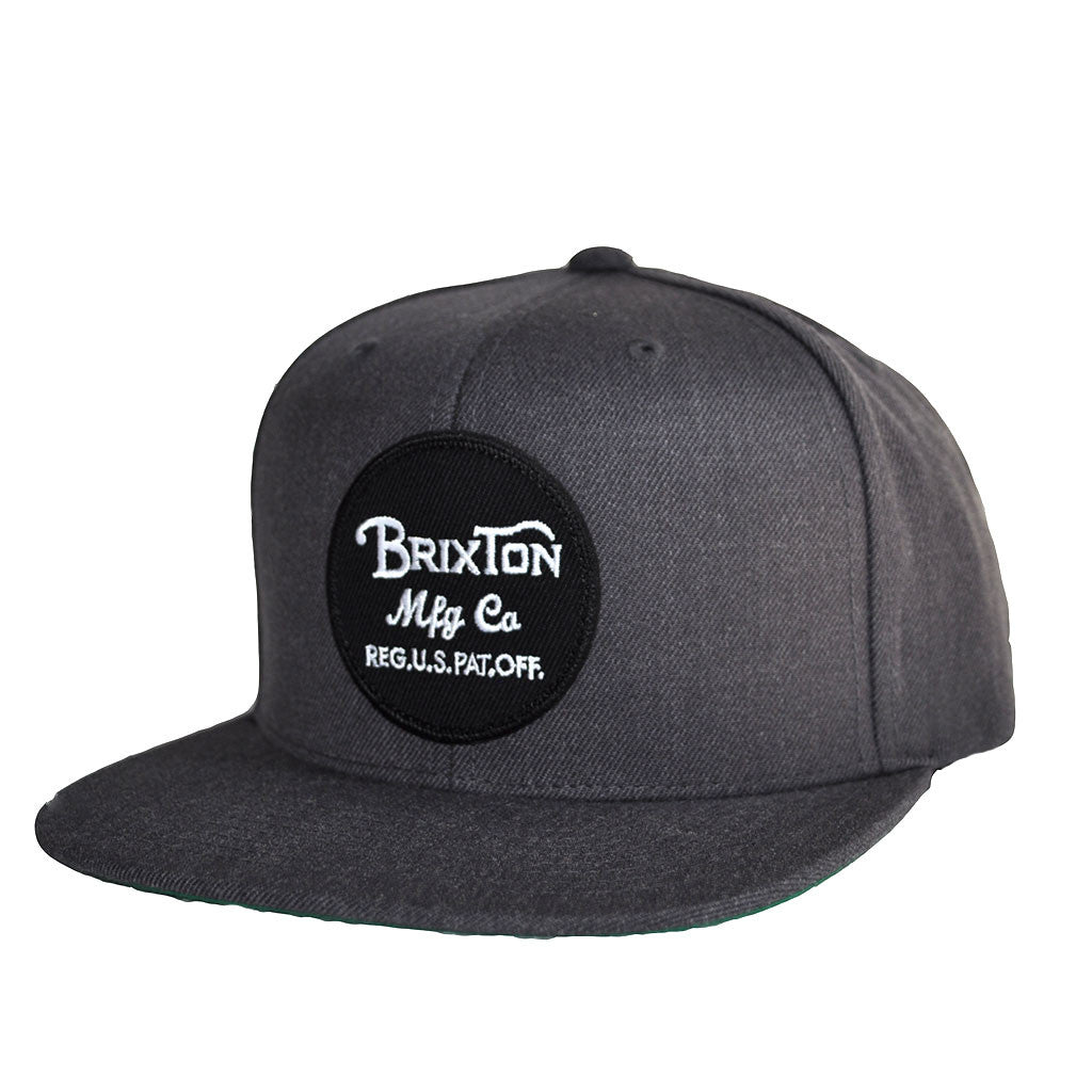 Brixton - Wheeler Men's Snapback Hat, Charcoal Heather - The Giant Peach