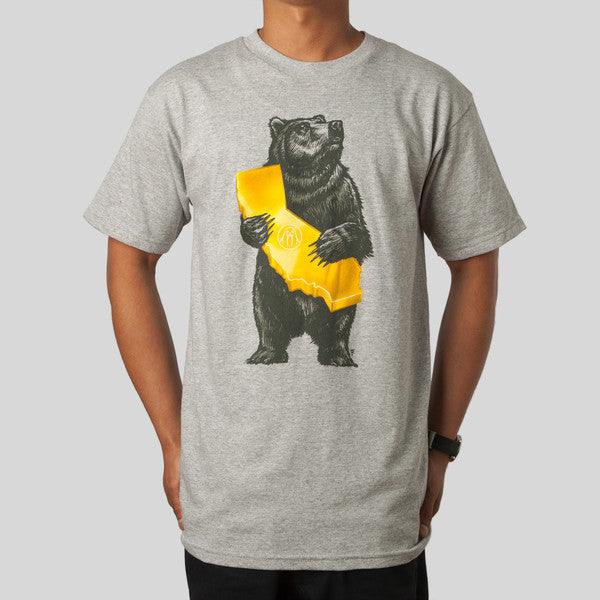 Upper Playground - Cali Bear Men's Shirt, Heather Gray - The Giant Peach
