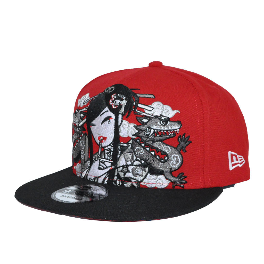 tokidoki - Camo Geisha Snapback Hat, Red - The Giant Peach