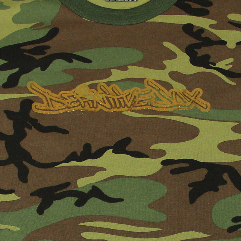 Definitive Jux - Gold Logo Short Sleeved Men's Shirt, Camo - The Giant Peach