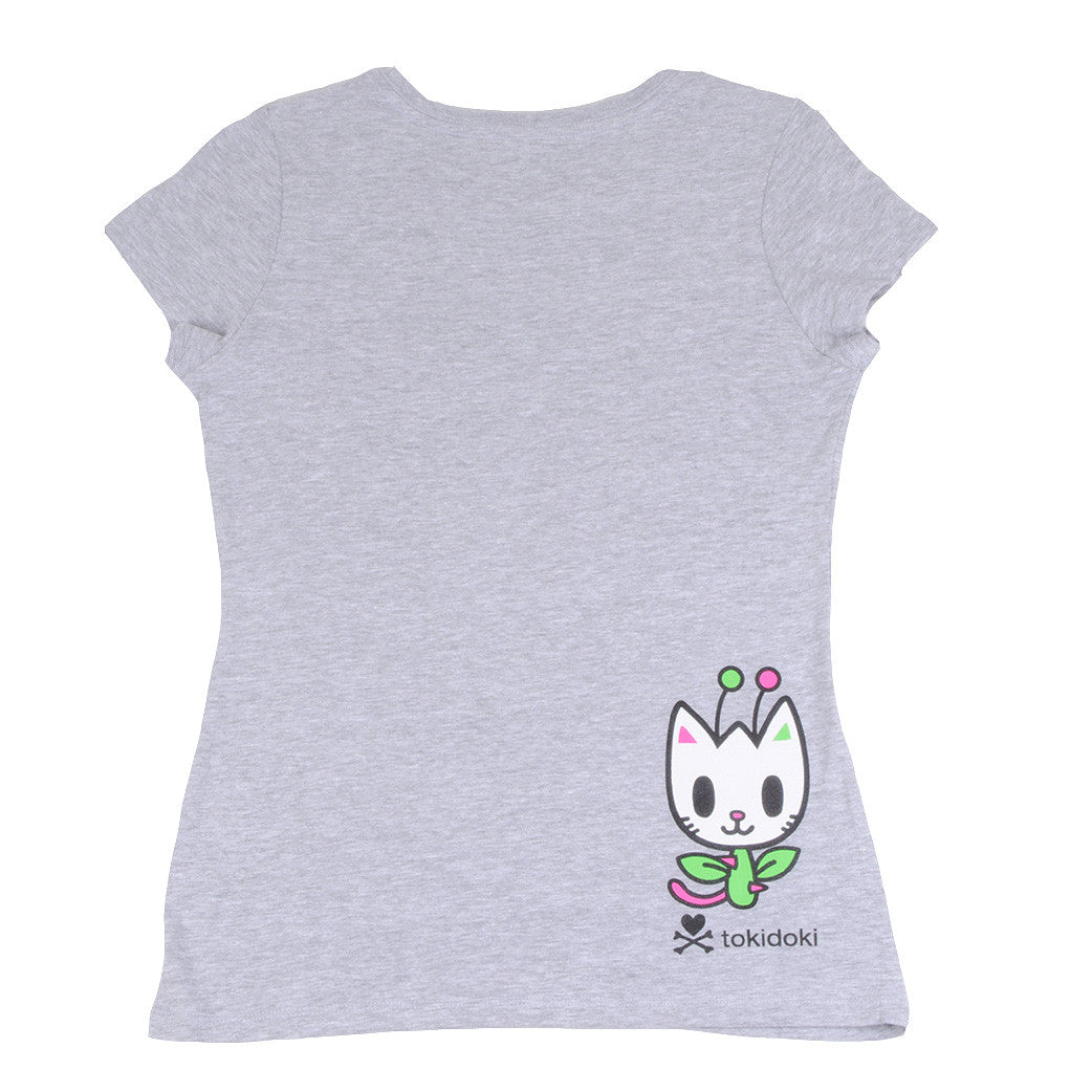 tokidoki - Camo Carina Women's Shirt, Light Heather Grey - The Giant Peach