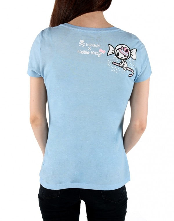 tokidoki x Hello Kitty Candy Clouds Women's Tee, Blue - The Giant Peach