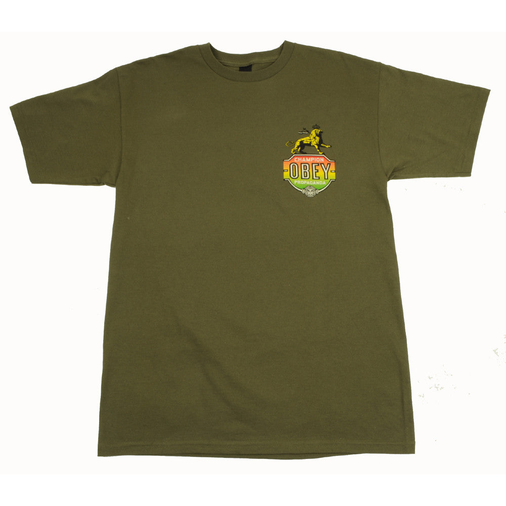 OBEY - Champion Lion Men's Tee, Olive - The Giant Peach