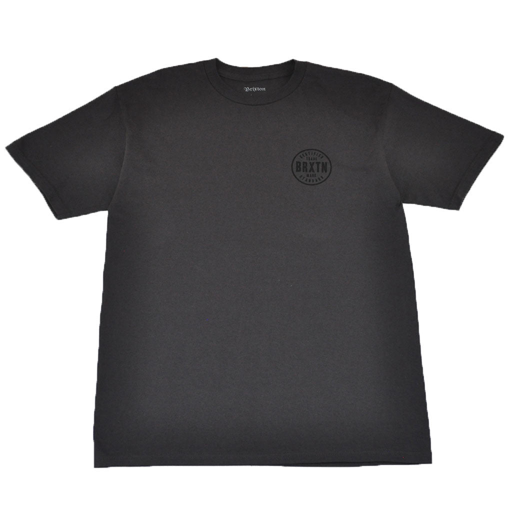 Brixton - Cowen Men's S/S Standard Tee, Washed Black/Black - The Giant Peach