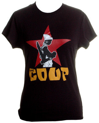The Coup - Official Women's Boy Cut Shirt, Black - The Giant Peach