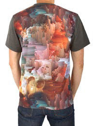 Imaginary Foundation - Datascape Men's Relaxed Panel Shirt, Charcoal - The Giant Peach