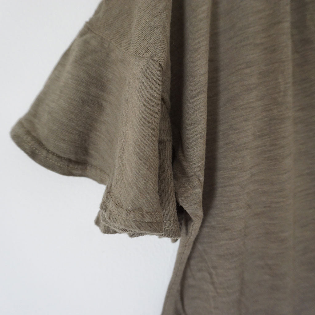 Deep V Flutter Sleeve Top, Olive