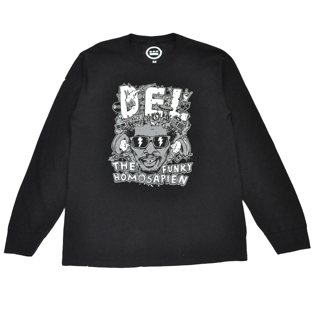 Del The Funky Homosapien - Mind Explosion Men's L/S Tee, Black - The Giant Peach