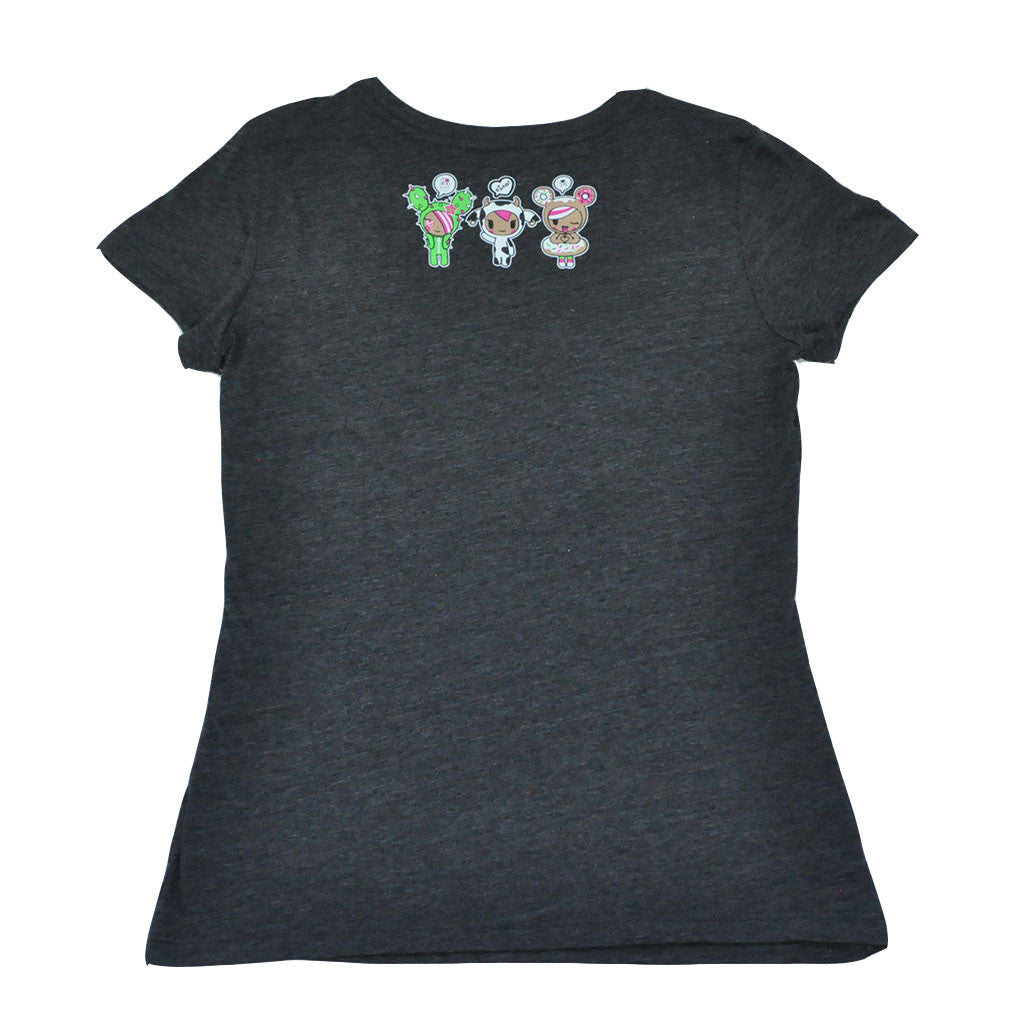 tokidoki - Donut Emoji Women's Tee, Dark Heather Grey - The Giant Peach