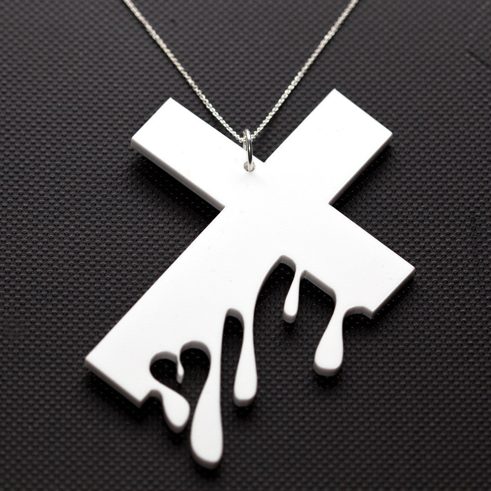 Hello Drama - Drip Drop Necklace, White - The Giant Peach