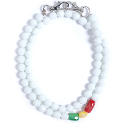 Trixy - Rasta Facet Necklace, White - The Giant Peach