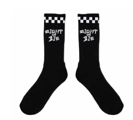 REBEL8 - Eight Or Die Socks, Black - The Giant Peach