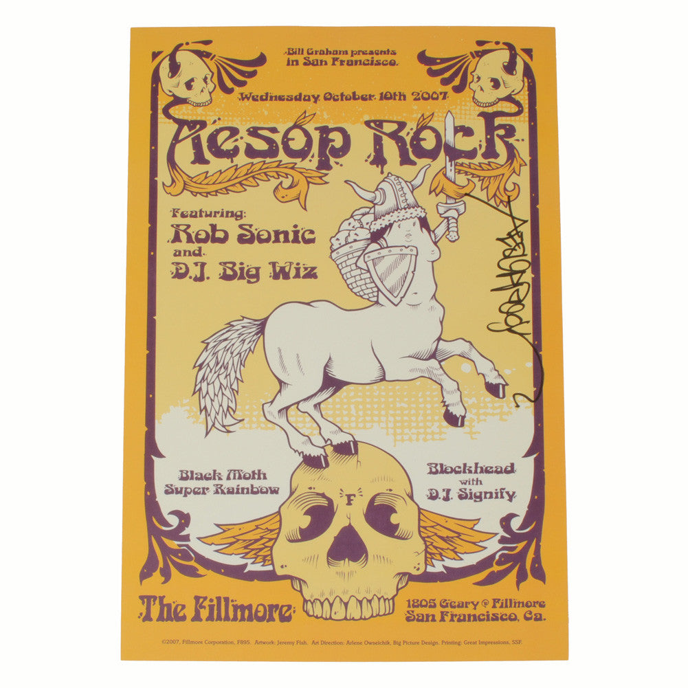 Aesop Rock - Fillmore Poster (autographed) - The Giant Peach