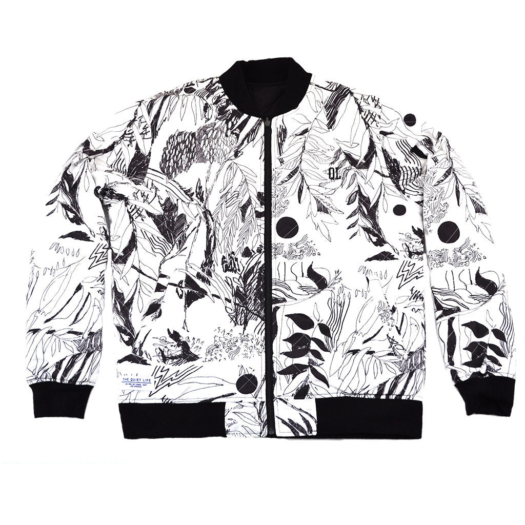 The Quiet Life - Flora Reversible Men's Coach Jacket, Black/Floral - The Giant Peach