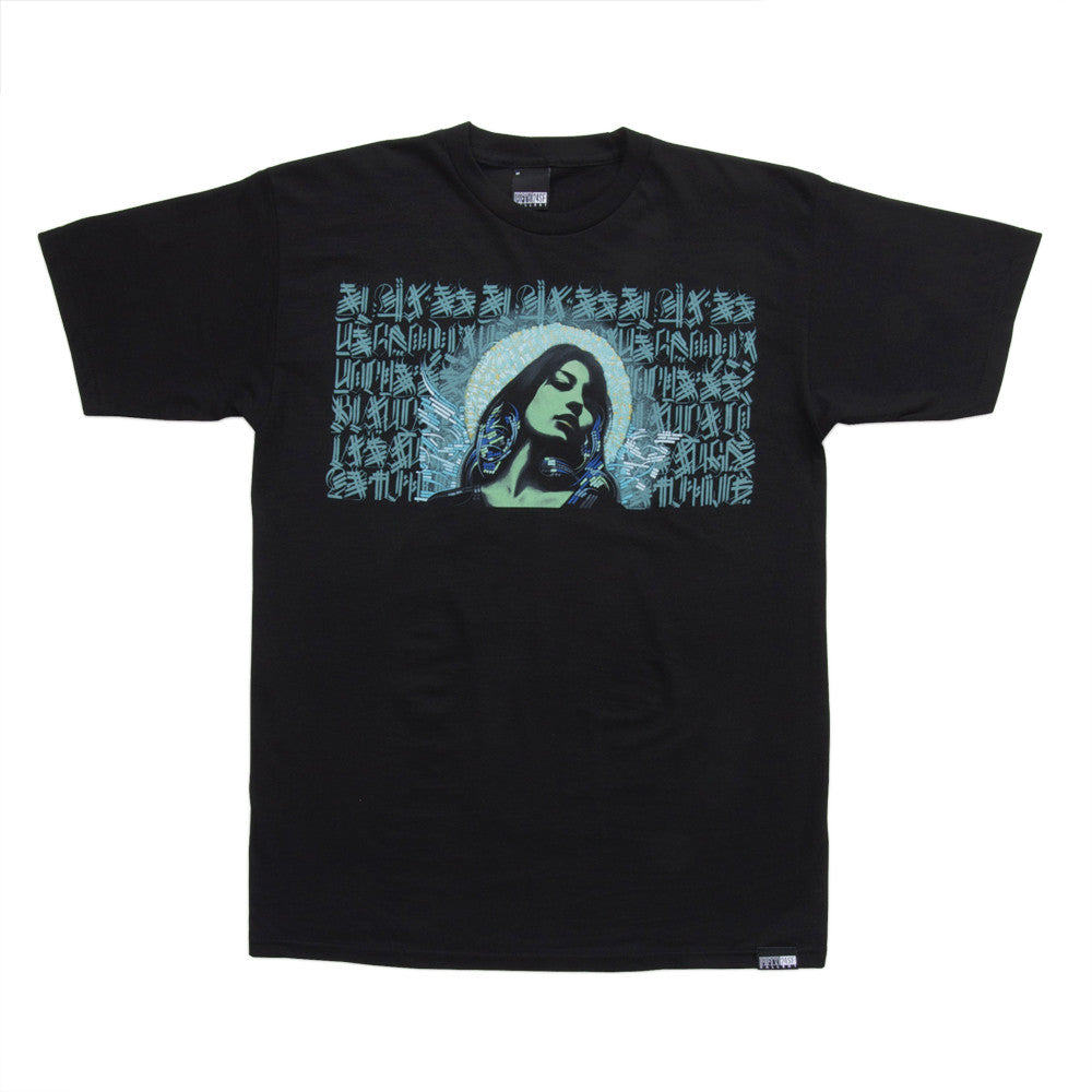 FIFTY24SF Gallery Mac, Retna - LA Reina De Las Tribus Men's Tee, Black - The Giant Peach