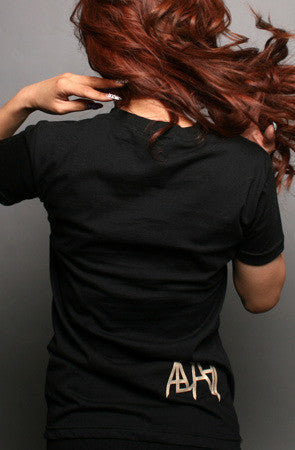 Adapt - Gold Blooded Women's T-Shirt, Black - The Giant Peach