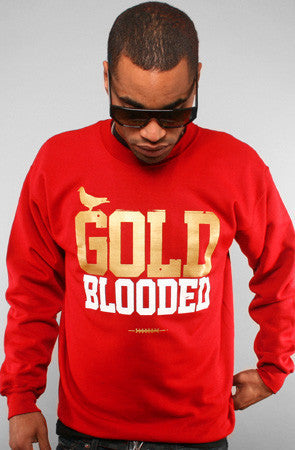 Adapt - Gold Blooded Men's Crewneck Sweatshirt, Red - The Giant Peach