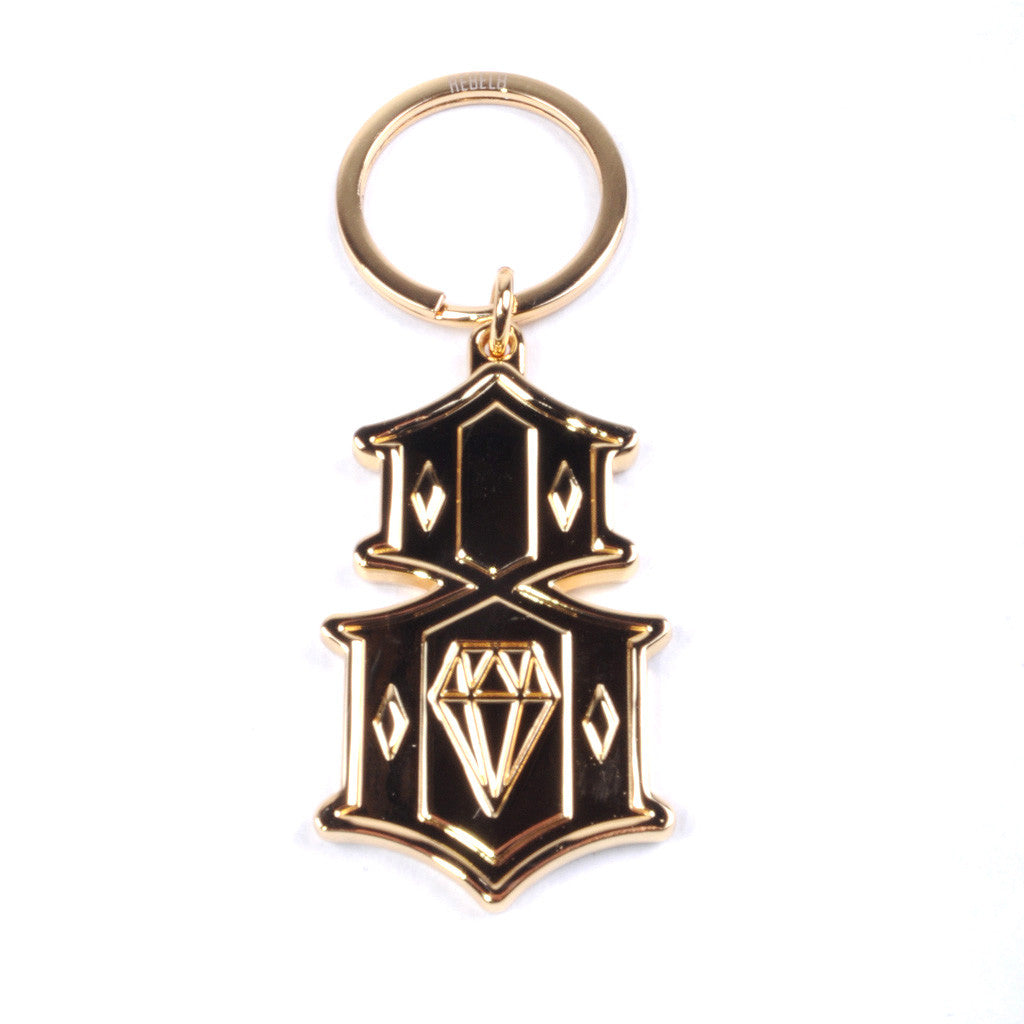 REBEL8 - Metal 8 Keychain, Gold - The Giant Peach