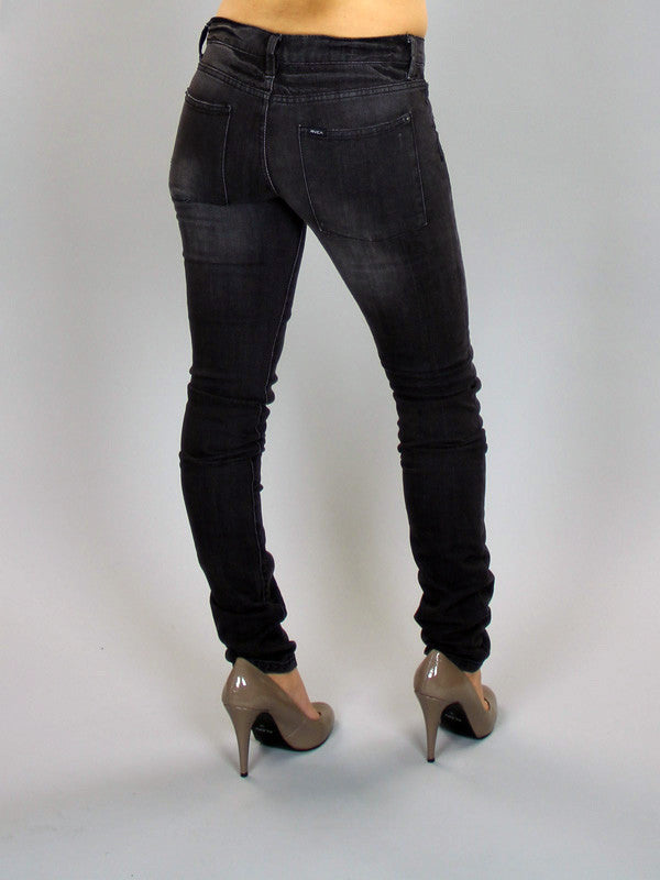 RVCA - Nova Skinny Women's Jeans, Gunmetal - The Giant Peach