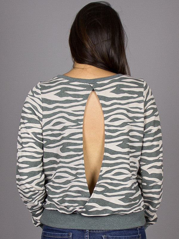 tokidoki - Punk Zebra L/S Women's Top, Grey - The Giant Peach