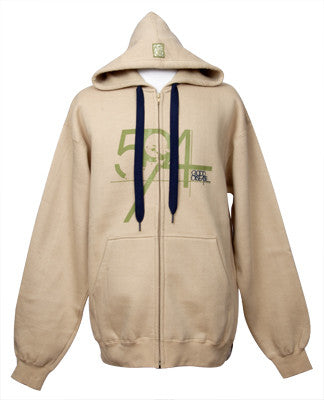 594 - Good Disease Men's Zip Hoodie, Khaki - The Giant Peach