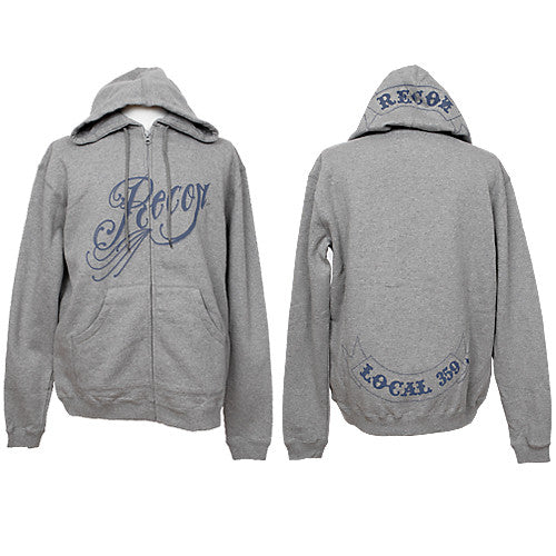 RECON - Filigree Men's Zip Hoodie, Heather Grey - The Giant Peach