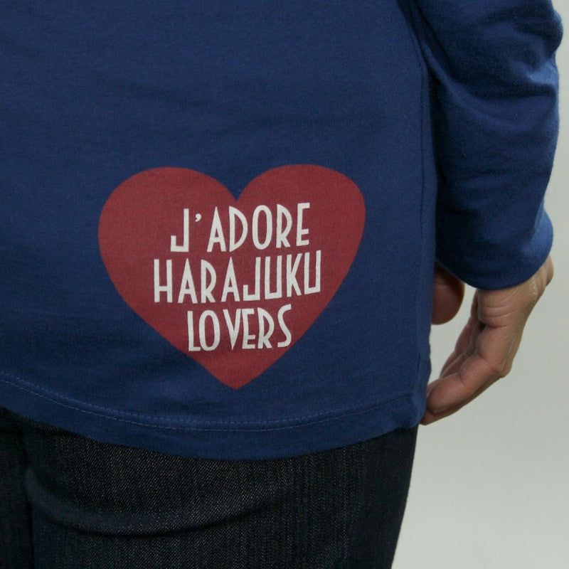 Harajuku Lovers - Angel Frenchie Girl Puff L/S Juniors Top, Deep Blue - The Giant Peach