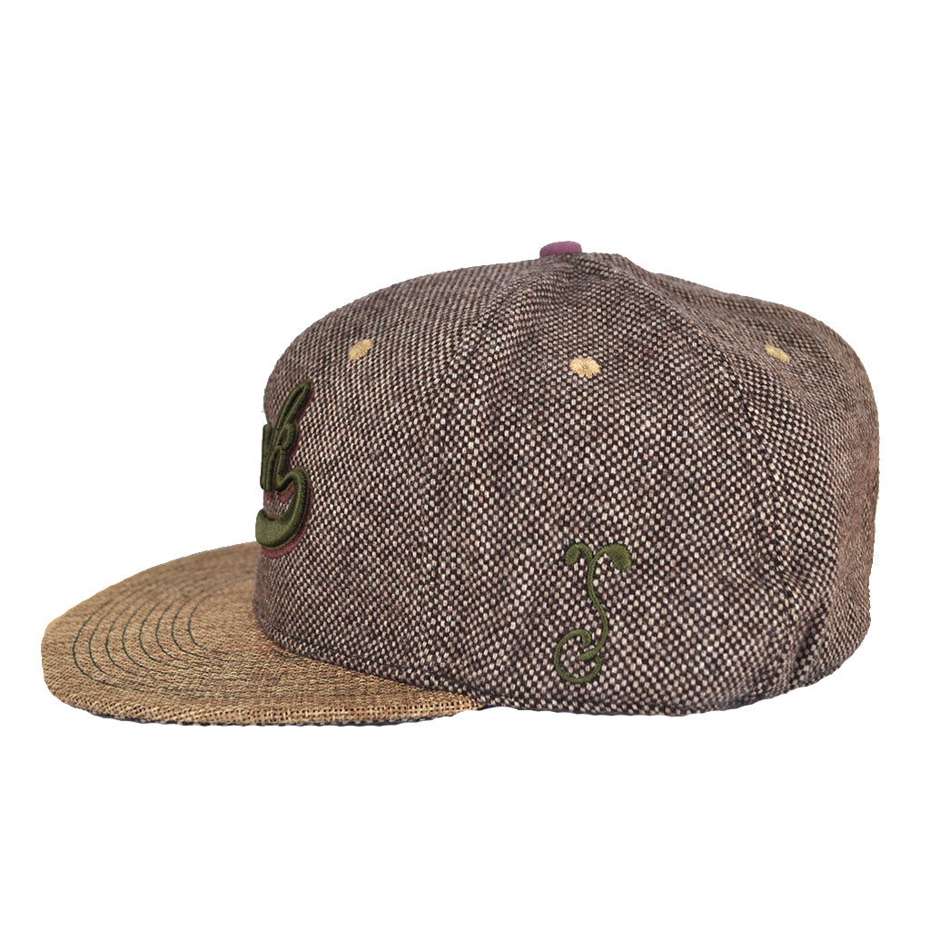 Grassroots X Del Fitted 'FUNK' Hat - Brown Tweed - The Giant Peach