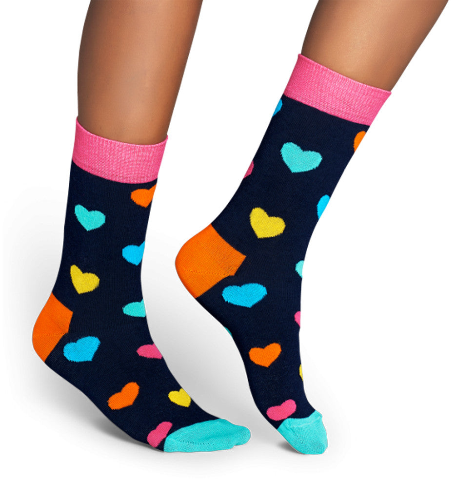 Happy Socks - Heart Sock, Bright Combo - The Giant Peach